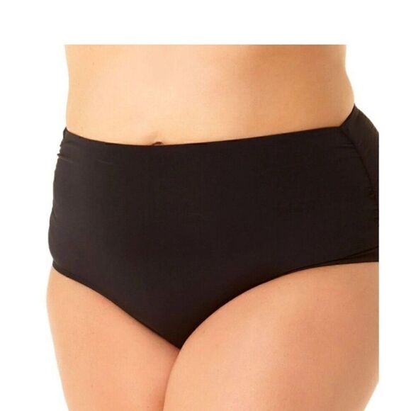 Anne Cole Plus Size Convertible High Waist Shirred Swim Bottom New Size 18W - Picture 2 of 10
